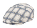 Cotton Slim Fit Six Panel Plaid Ivy Cap - White