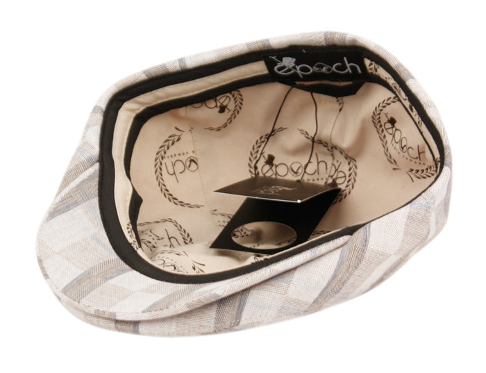 Cotton Slim Fit Six Panel Check Ivy Cap - Gray