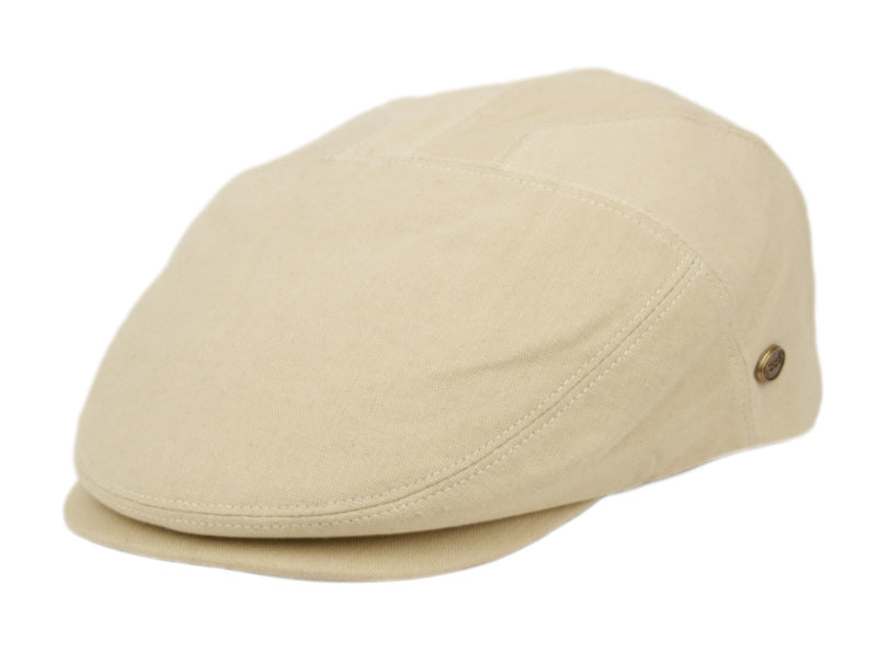 Solid Color Cotton Slim Fit Six Panel Ivy Cap - Khaki